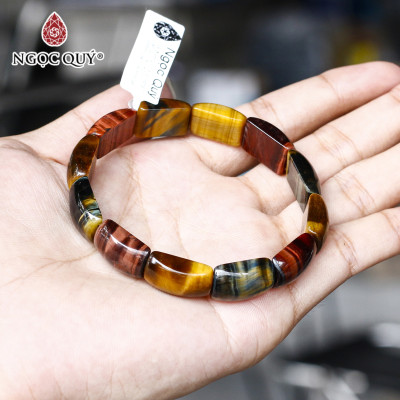 Vòng bản đá mắt hổ tam tài 17x11x6mm - Ngọc Quý Gemstones