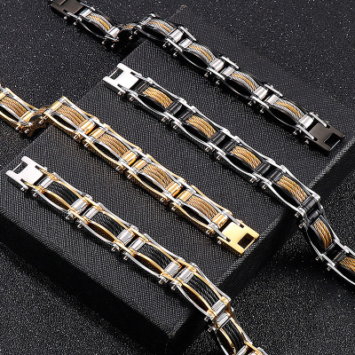 Lắc tay nam - Vòng tay nam Tittan kiểu luồn dây thép xoắn ba (Màu tùy chọn) - RB15