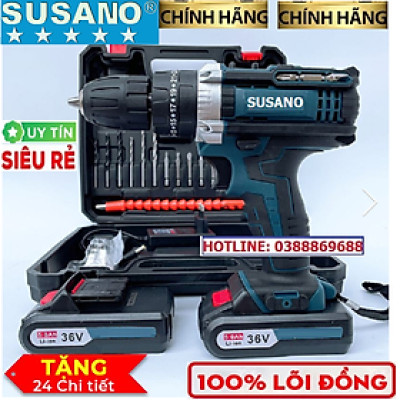 MÁY KHOAN PIN CAO CÁP SUSANO 36V + TẶNG BỘ PHỤ KIỆN 24 MÓN