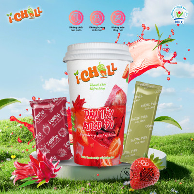 [COMBO 6 LY] iChill Dâu Tây Atiso Đỏ + Trà Đào Cam Sả + Sâm Long Nhãn Nấm Tuyết Nước Thanh Nhiệt Sấy Thăng Hoa Từ Trái Cây Tự Nhiên