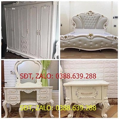 combo bộ giường tủ tân cổ điển 07