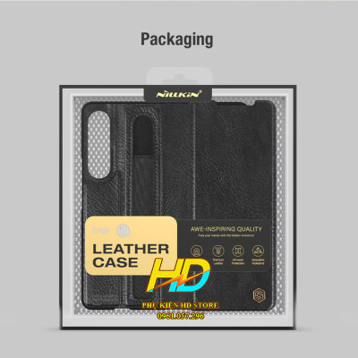 Bao Da Dành Cho SamSung Galaxy Z Fold4 5G Da Thật Cao Cấp Chính Hãng Nillkin Aoge Leather Cover Có Ngăn Đựng Bút Tiện Lợi - Hàng Chính Hãng