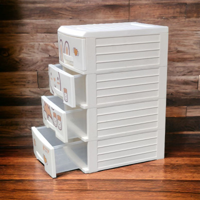 TỦ NHỰA 4 TẦNG KIT TY ĐỰNG ĐỒ ĐA NĂNG MÀU TRẮNG