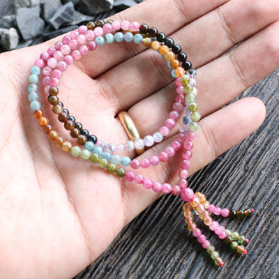 Vòng Chuỗi Tourmaline Đa Sắc 4mm Brazil Ngọc Quý Gemstones GA20