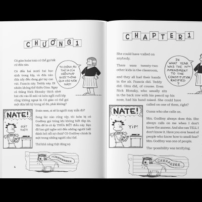 Truyện tranh Big Nate: In a Class By Himself - Tập 1: Thánh Nhọ - Bản Song Ngữ. Tặng Kèm File Nghe
