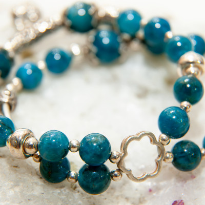 Vòng tay đá phong thủy AZURITE MALACHITE #VT001#BlackMount