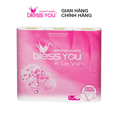 Combo 2 Lốc Giấy vệ sinh Bless You Alavie 9 (Lốc 9 cuộn)