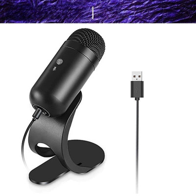 Micro USB Mic Thu Âm Condenser Podcast, Livestream, Radio, ASMR Microphone Phòng Thu Studio PC Microphone Chuyên Nghiệp Thu Âm Rõ Nét Chống Ồn Độ Nhậy Cao LED MÀU HỒNG - Hàng Chính Hãng