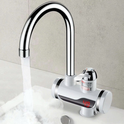 Máy Nước Nóng Lạnh Lắp Đặt Tại Vòi Rửa Bát Loại Tốt, Vòi Nước Nóng Lạnh Trực Tiếp Cảm Biến Chống Giật An Toàn, ĐÈN TRANG TRÍ