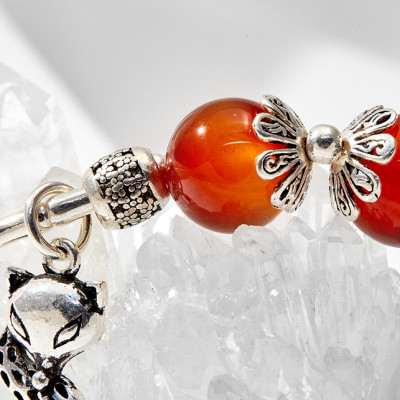 Vòng tay mã não đỏ phối hồ ly Ngọc Quý Gemstones