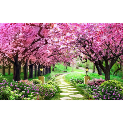 Tranh PHONG THỦY,TRANH HOA 3D, tranh dán tường mở rộng không gian,tranh dán tường 3D KT LỚN,,PVP-LUA02-012