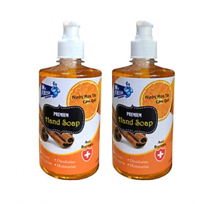 Combo 2 chai nước rửa tay Hand Soap 500ml Hương Cam Quế 