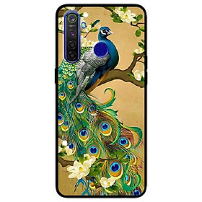Ốp lưng dành cho Realme 6i mẫu Chim Công Hoa Xanh