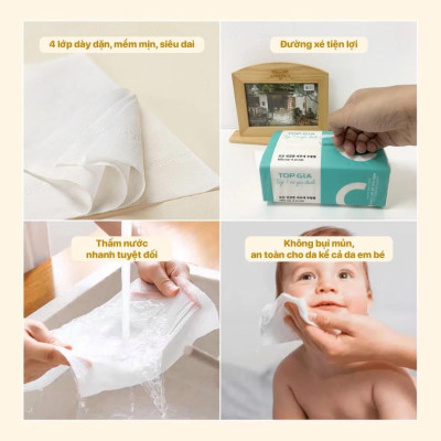 thùng 20 gói giấy rút  Top Gia chữ C 1 gói lớn 100 rút 4 lớp siêu dai và không bị bụi giấy