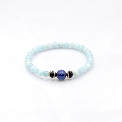 Vòng Tay Aqua 6mm + Kyanite do Anqlo tác chế