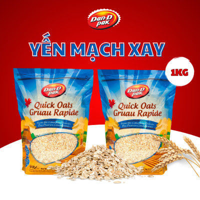 [COMBO 2 TÚI YẾN MẠCH VÀ TÚI TRÁI CÂY SẤY] Yến Mạch Xay, Cán, Ăn Liền 1kg Dan-D Pak