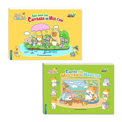 Sách Tô Màu - Bốn Mùa Của Capybara Và Mèo Cam + Chuyện Của Mèo Cam Và Hamster - Combo 2 Cuốn - Minh Thắng