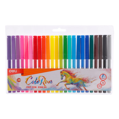 Vĩ Bút Dạ Nước 24 Màu Deli C10023 - Giao Màu Ngẫu Nhiên