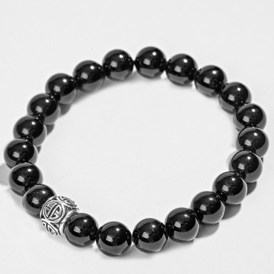 Vòng Đá thiên thạch Phối Charm Bạc (8mm) Ngọc Quý Gemstones