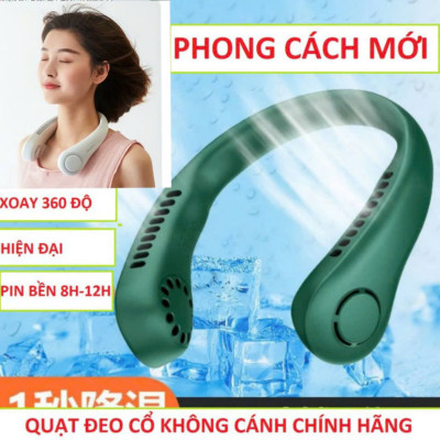 Quạt Đeo Cổ Không Cánh 3 Cấp Gió Mạnh, Phong Cách Trẻ Trung, Pin Sạc Lithium Ion, ĐÈN TRANG TRÍ , ĐỒNG HỒ TREO TƯỜNG