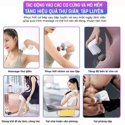 Súng massage cầm tay OKACHI JP-G3 có đầu nóng màu trắng