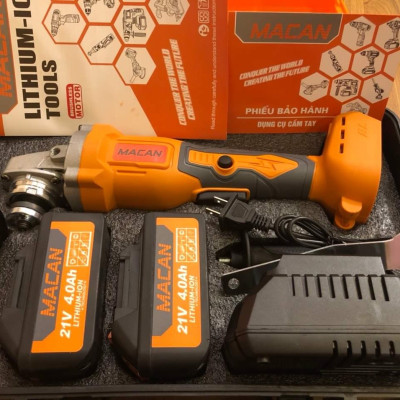 Hàng chính hãng - Máy Mài Góc, Máy Cắt Dùng Pin MACAN 21V Không Chổi Than, Pin 10 cell 2000 mah