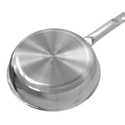 Chảo inox 304 đa lớp cao cấp SUNHOUSE IN20-24-26M6E - 3 lớp nguyên khối - Cán rỗng hạn chế bỏng