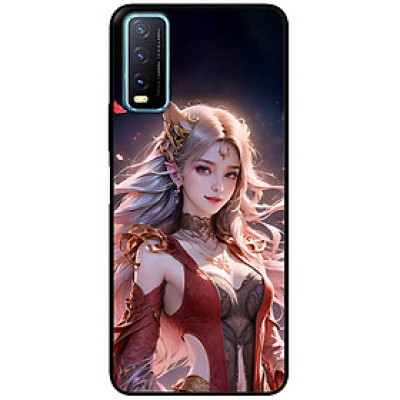 Ốp lưng cho Vivo Y12s - Y20 - Y20s - Y21 - Y21s - Y33 - Y33T - Mỹ Nữ Áo Đỏ Đen - Hàng Chính Hãng