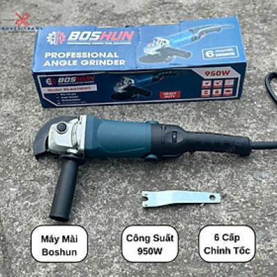 Máy Mài Góc Boshun 100 Công Tắc Bóp Chỉnh Tốc 6 Cấp Công Suất 950W Chuẩn Dây Đồng Bảo Hành 6 Tháng