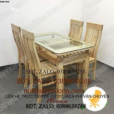 Bàn ghế ăn gỗ sồi nga