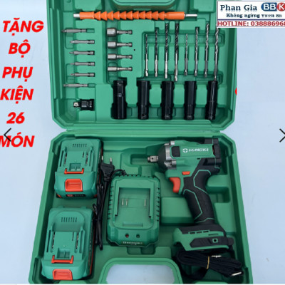 Máy Siết Bulong Pin 10 Cell HIMOKI 6092B 21V Lực Siết 380Nm - Motor 100% Ruột Đồng - Động Cơ Không Chổi Than - Bảo Hành 12 Tháng