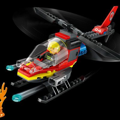 Đồ Chơi Lắp Ráp Trực Thăng Cứu Hỏa - Fire Rescue Helicopter - Lego City 60411 (85 Mảnh Ghép)
