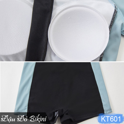 Đồ bơi nữ liền thân quần short áo cộc tay & dài tay, có kèm chân váy lẻ, áo sẵn đệm mút, dáng đùi trẻ trung khoẻ đẹp, giấu bụng tốt, có size to cho nữ đến 68kg | KT601