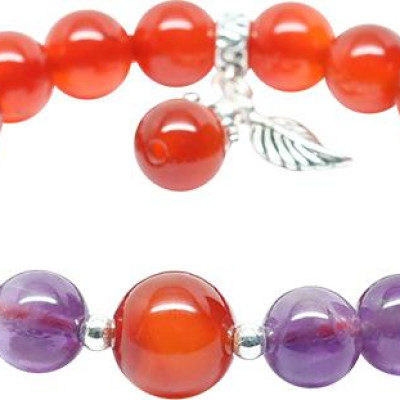 Vòng Mã Não Đỏ Mix Thạch Anh Tím Ngọc Quý Gemstones VT83