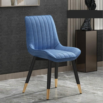 Ghế ăn LOFT da cao cấp , Ghế phòng ăn hiện đại 4 chân bọc kim loại mạ đồng chống ghỉ chống xước