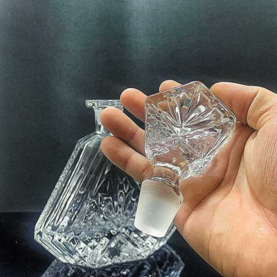 Chai Pha Lê Đựng Rượu 500ML cao cấp cực dày mẫu tam giác – nắp đặc mài nguyên khối - kín khí không cần gioăng – Chai Đựng Rượu Đẹp decor (P1) 