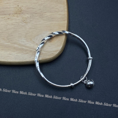 Lắc tay Cho Bé Bạc Ta Mix Charm Bi Tròn Bạc Hiểu Minh LTE575