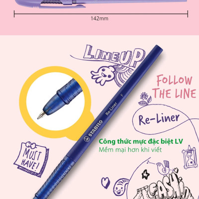 Combo Bút Bi Nắp F-Liner - Ngòi F - BP868F-C5 (BP868F-BU-BK-RD-PK-VL)