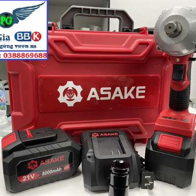 MÁY SIẾT BULONG CAO CẤP ASAKE MỞ ỐC 38mm  PIN 15 CELL 8.0 AH
