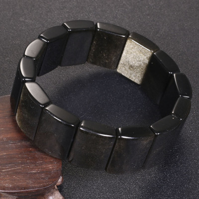 Vòng tay đá tektit bản vuông 19x15mm mệnh thủy,mộc - Ngọc Quý Gemstones