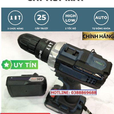 MÁY KHOAN PIN CAO CÁP SUSANO 36V + TẶNG BỘ PHỤ KIỆN 24 MÓN