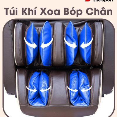 Ghế Massage Toàn Thân Lifesport LS-350 Plus, Ghế Massage Tích Hợp 5 Kỹ Thuật Và 8 Chương Trình Tự Động