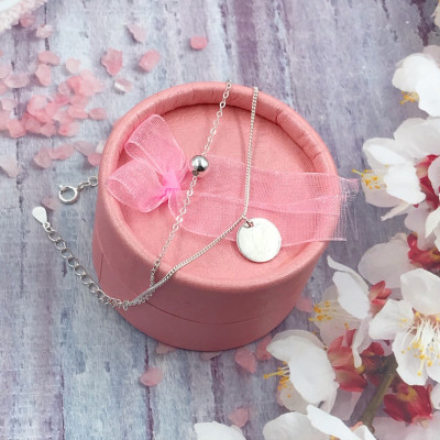 Vòng Tay Nữ Mix Bi Cầu Và Miếng Bạc Có Thể Khắc Chữ Nhẹ Nhàng Nữ Tính BẠC HIỂU MINH LTU533S