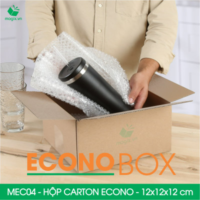 MEC04 - 12x12x12 cm - Combo 100 thùng hộp carton trơn siêu tiết kiệm ECONO