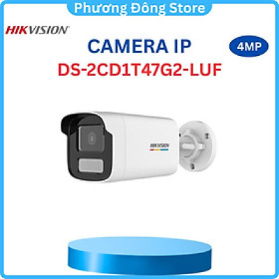 Camera IP HIKVISION  4MP Thân trụ DS-2CD1T47G2-LUF hình ảnh màu sắc 24/7, micro thu âm, trợ sáng ban đêm lên đến 50m ,.-Hàng chính hãng