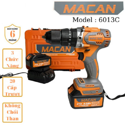 Máy Khoan Pin MACAN 3 Chức Năng 98Vf, Máy Khoan Từ 13ly Không Chổi Than Kèm Phụ Kiện