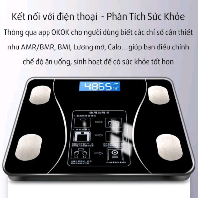 Cân Điện Tử Sạc USB Bluetooth: Phân Tích Lượng Mỡ Chỉ Số Cơ Thể và Hiển Thị Nhiệt Độ Phòng Qua APP Điện Thoại Bản Cao Cấp