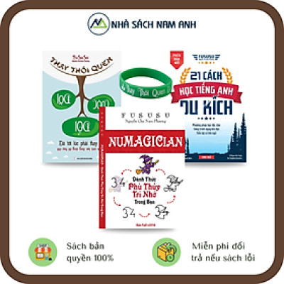 Bộ 3 sách giấy phát triển bản thân Fususu kèm vòng tay độc đáo