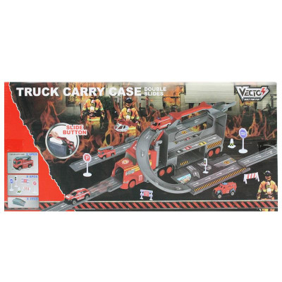 Bộ Đồ Chơi Mô Hình Xe Tải Cứu Hỏa Nhiều Ngăn Có Tích Hợp Đường Trượt - Vecto VT111
