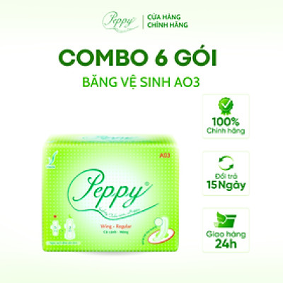 Combo 6 gói Băng Vệ Sinh AO3 Ngày Và Đêm, Siêu Thấm, Siêu Mỏng Nhẹ, Mặt Lưới, Có Cánh (7 miếng)